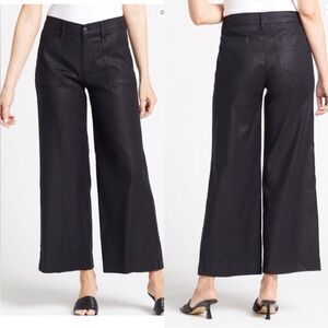EVEREVE Beth Wide Leg High Rise Linen Blend Stretch Ankle Pants Classic Size:30